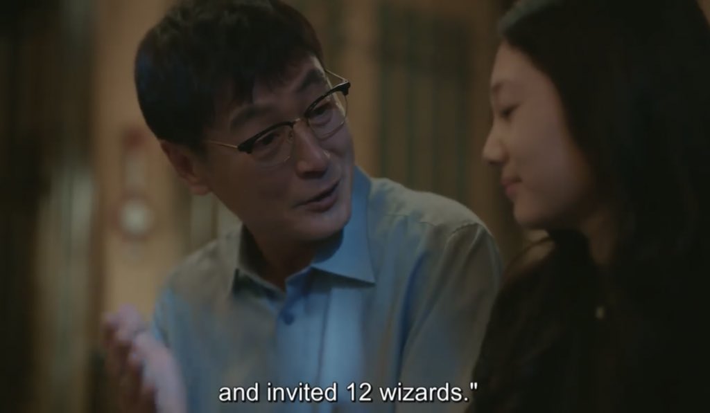 In his version of Sleeping Beauty, he mentioned “12 wizards” who were invited and another one who wasn’t. In total, there are 13 wizards.  #ItsOkayToNotBeOkayEP13