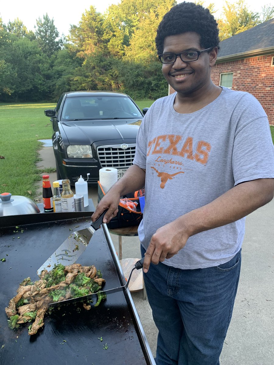 tjradway7's tweet image. Hey guys, my dad and I was been cooking on that grill for my first time and I do cook some of the Keto Teriyaki Chicken and I am so proud to be as a Texan chef too! #texaschef #cookingbbqgrill