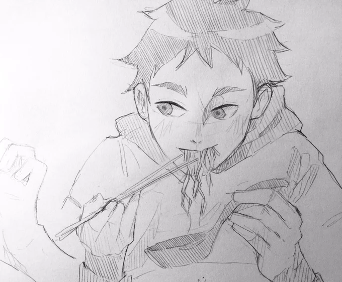 also bokuto and akaashi eating ??? 