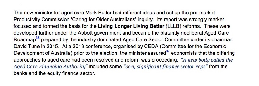 2/13: Catchphrases and a PR campaign using ‘choice’ and ‘control’ as the drivers were used to justify further intense marketisation and a greater shift to user pays under the  #LLLB reforms  #agedcareRC  #auspol