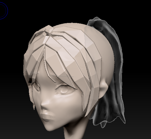 同人の新作用にポニーテールの3Dを作ってます 