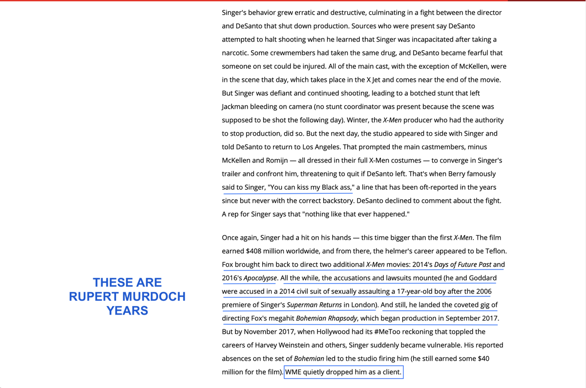 Gary Goddard, DEN investor[Anthony Edwards]Bryan Singer+Gary Goddardaccused in 2014 civil suitof sexually assaulting17-year-old boyafter 2006 premiere ofSinger's Superman Returnsin London.Rupert Murdoch'sFox Studioskept bringing him back https://www.hollywoodreporter.com/features/bryan-singers-traumatic-x-men-set-movie-created-a-monster-1305081