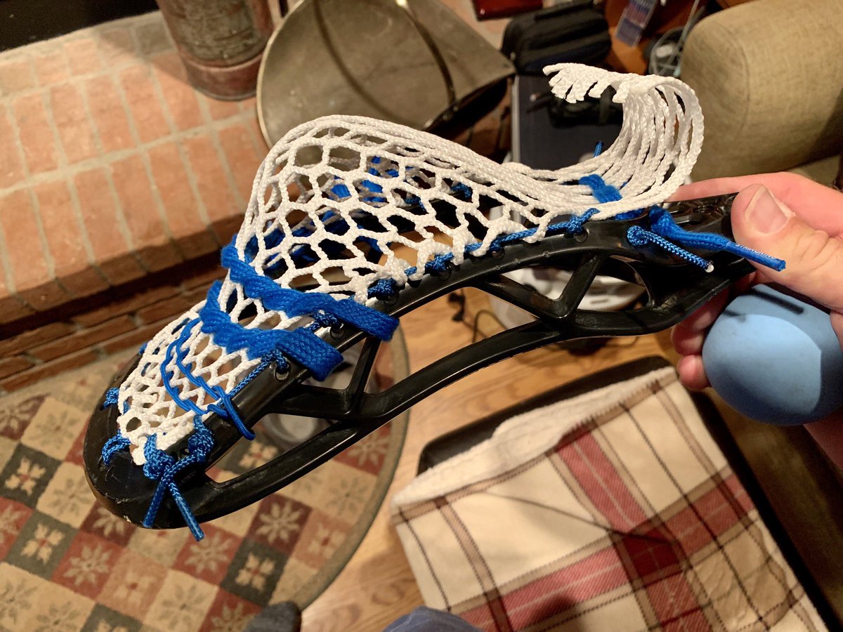 BradyJackson1's tweet photo. Just finished this one up. @brinelacrosse Triumph Rise head, mid pocket. @StringKing type 2S mesh. #froman https://t.co/ma6G8m34ol