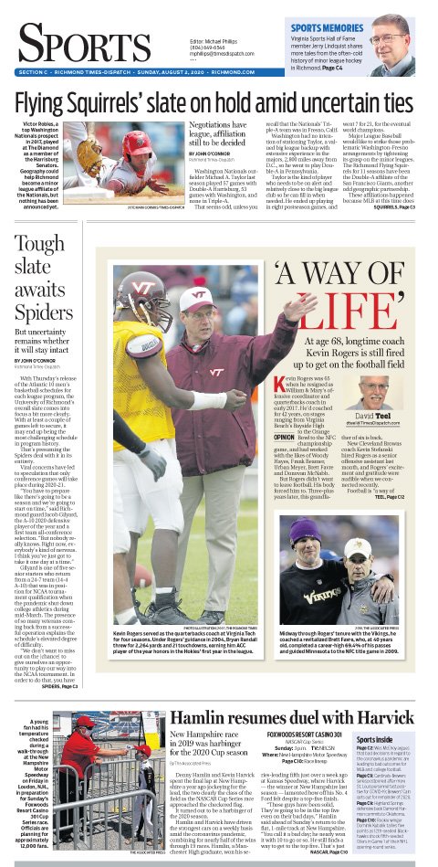 cwilinric's tweet photo. Aug. 2 @RTDSports with @ByDavidTeel's feature on former @HokiesFB coach #KevinRogers, plus @GoSquirrels @SpiderMBB #NASCAR @804Varsity and much more Stories by @RTDjohnoconnor @EricKolenich @YoWes910TheFan
#JerryLindquist @APSE_sportmedia https://t.co/UgI0C9WNyQ #readlocal https://t.co/FfFOdLrZiP