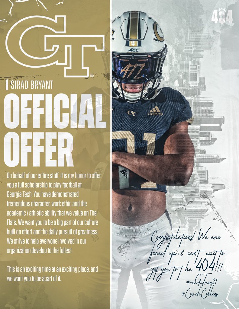 Much Thanks 🙏🏾❤️ @GTFootball  
#404theCULTURE