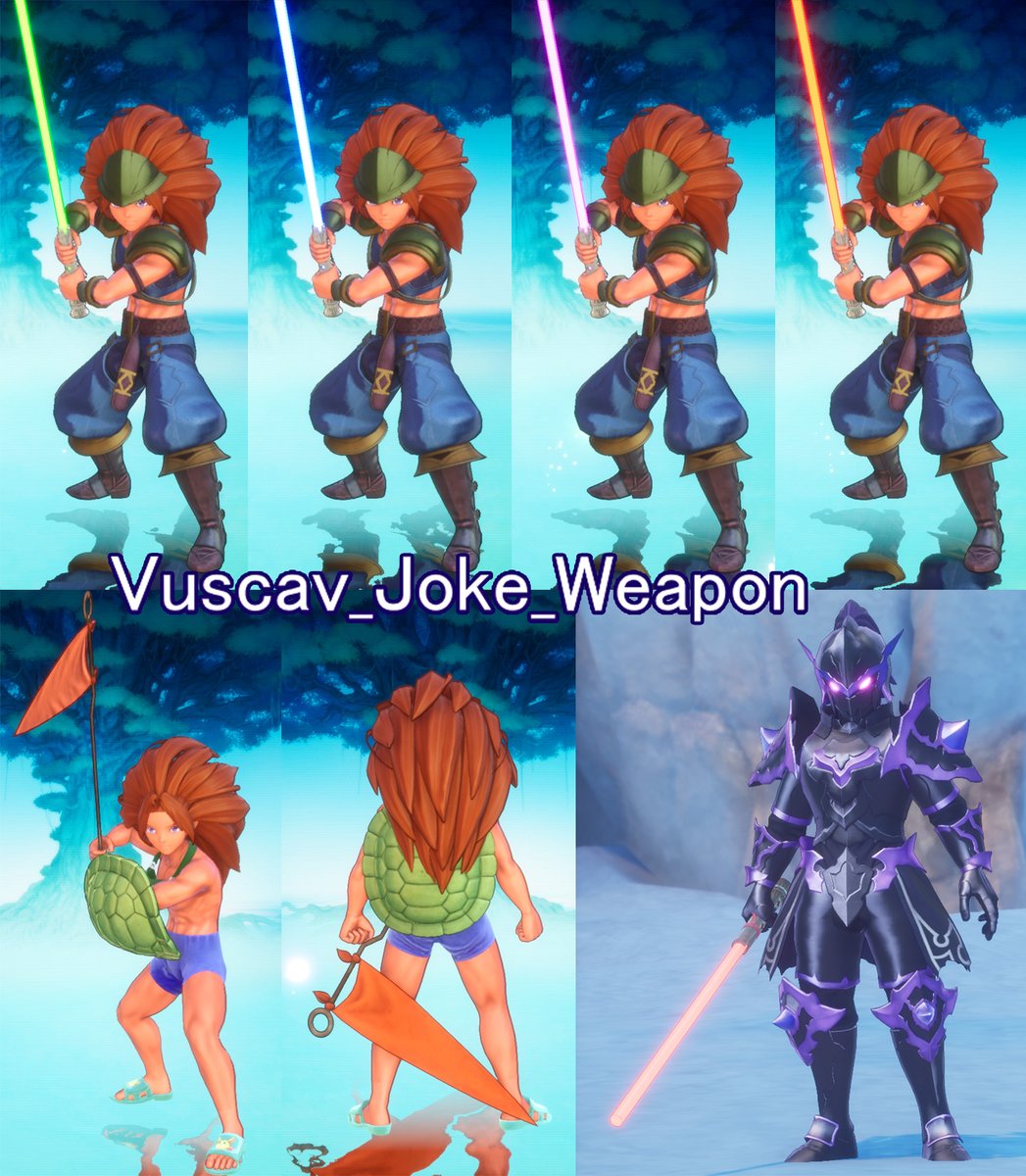 Eneos 聖剣伝説3リメイク Mod デュランのmod Summer Vacation Duran And Vuscav S Joke Weapon を公開しました デュランの見た目を夏仕様にするmodとブースカブー関連のネタ装備modのセットです 聖剣伝説3tom Mod T Co Ovp1ta67oc