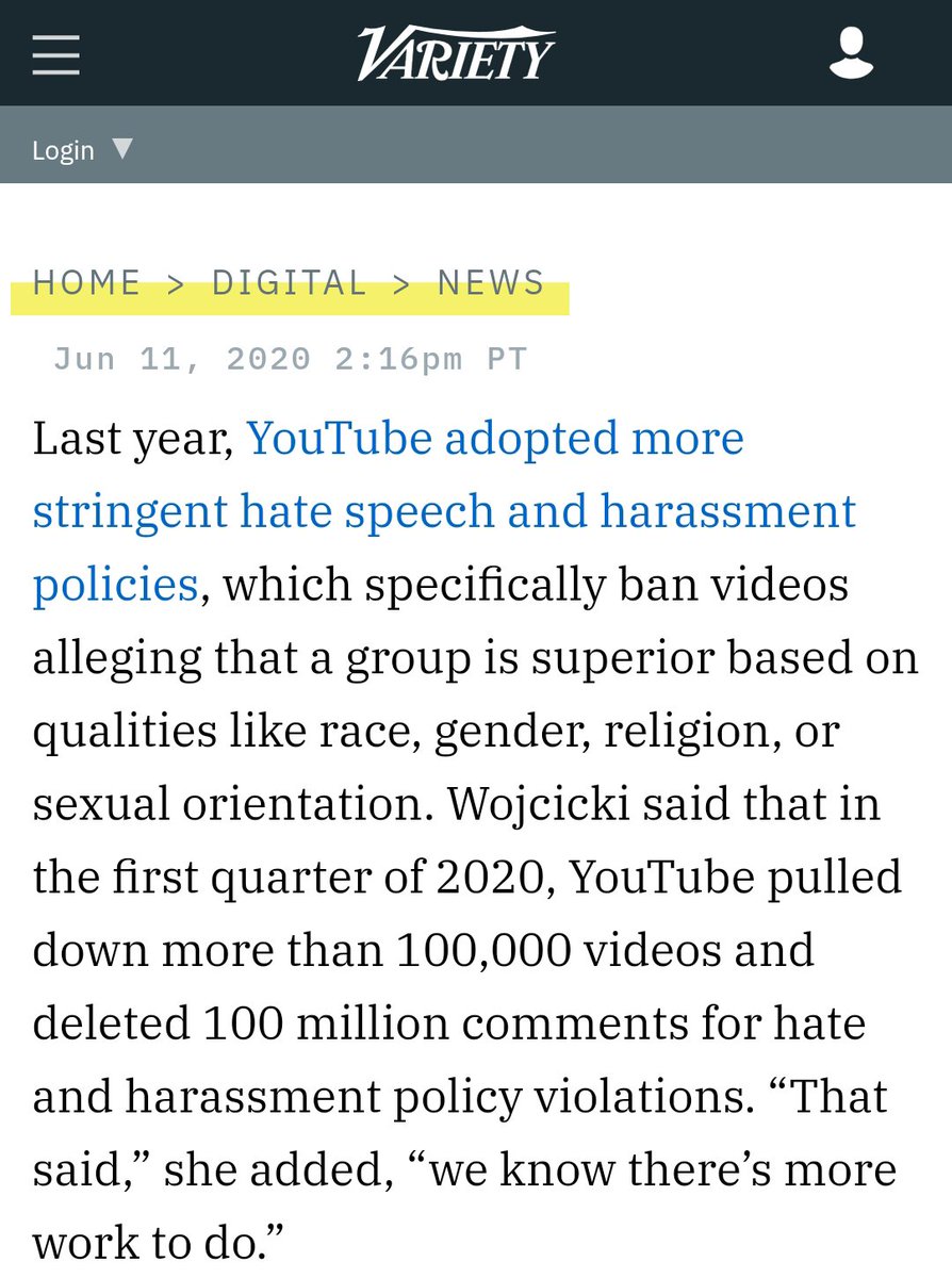 10. Beyond  #Covid19, YT aggressively deplatforms content creators, deletes & demonetizes videos & even deletes comments! It often cites "hate speech" or "harmful" content as the reason. But hate speech seems to be any speech that expresses or promotes any ideas that Google hates.