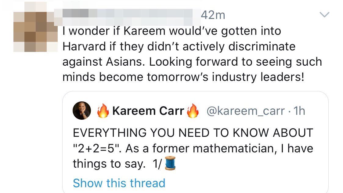 Kareem has been attacked by  @ConceptualJames as a woke ambassador for this, others speculating he’s only in academia because of affirmative action (), and other nonsense.  https://twitter.com/kareem_carr/status/1289761402639380484