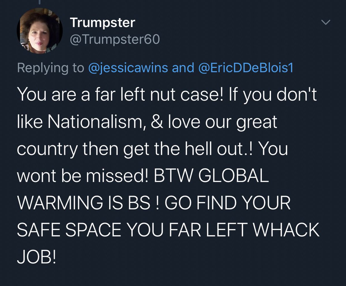jessicawins's tweet image. Here is an example of what I've been talking about, do you see how she doesn't know the definition of fascism, and she feels the need to express Nationalism? I’m Native to the USA, and I have a right to be here by God. She even claims global warming is fake = #brainwashed #lesstv