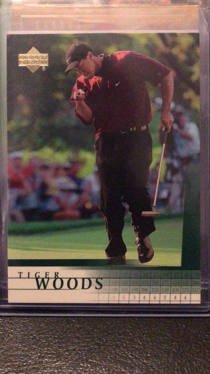 IT_guy8706's tweet photo. You guys: I bought my first card in 18 years this week. It showed up today. This card is CRISP. I grew up watching Tiger. I golfed in HS. I became a golf coach of a HS team. I still avidly golf. This card is a dream come true to me. 😍🐅 https://t.co/9F44erIkn0