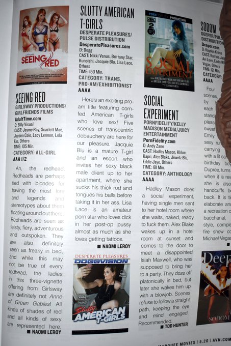 In case you haven't seen it, I got a brief write-up in the May issue of @AVNMagazine's print magazine<a href="/tag/new"class="tags"><span>#new</span></a><a href="/tag/clip"class="tags"><span>#clip</span></a><a href="/tag/clips4sale"class="tags"><span>#clips4sale</span></a><a href="/tag/transsexuals"class="tags"><span>#transsexuals</span></a>