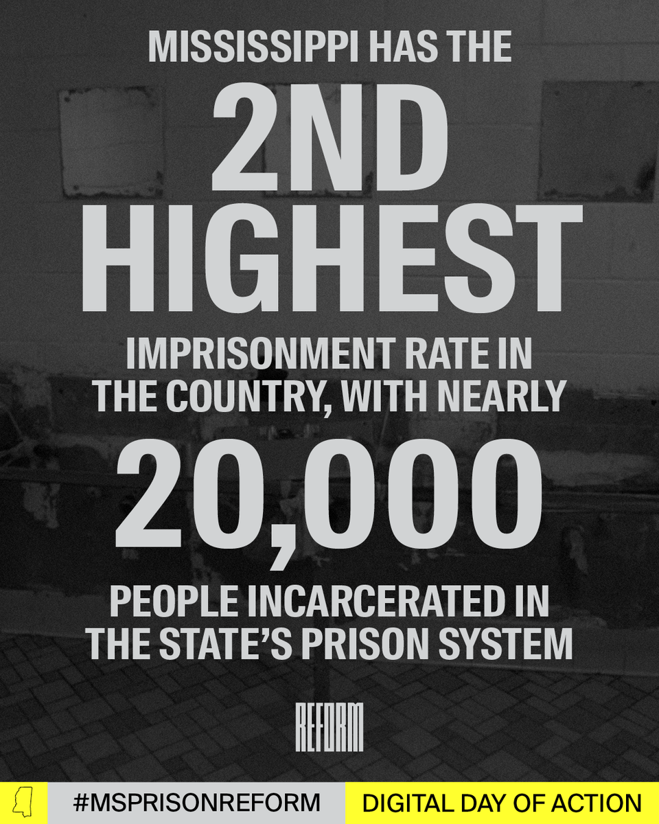 rechpauline's tweet photo. MS has a dark past on criminal Justice issues, facing a prison crisis w/mounting death rates, violence and deplorable conditions. This doesn't have to be the future-and You have the power to fight this. Take Action Today with @reform for #MSPrisonREFORM: https://t.co/fueQ7EgC8P https://t.co/I70fwvoQHq
