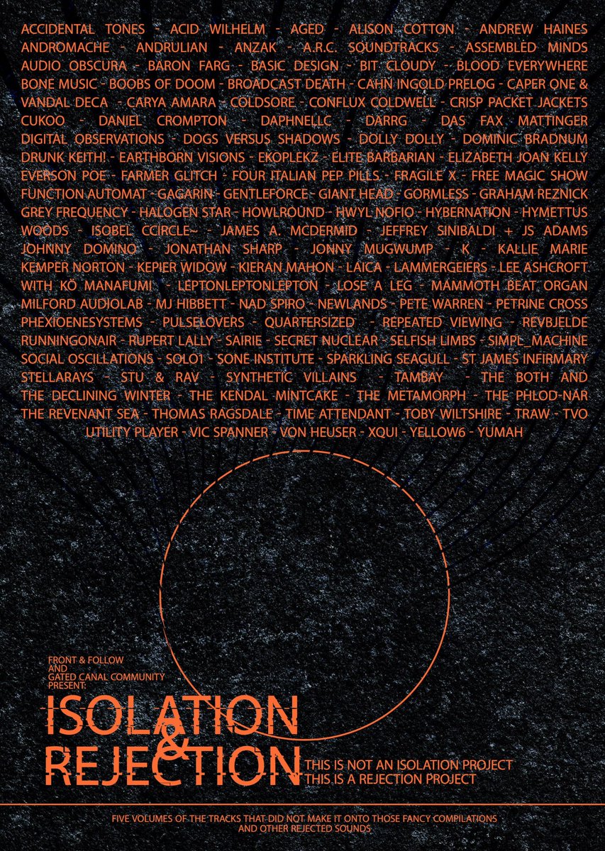 Afternoon! THREAD!The ISOLATION AND REJECTION project has brought together some amazing artists, many that I didn’t know, so here’s a run down of the beautiful folks featured so far on Vol 1 & 2...  #isolationandrejection  https://fandf.bandcamp.com/ 1/46