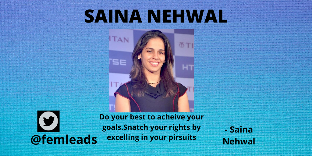 femleads's tweet photo. Saina Nehwal is an Indian professional badminton singles player. A former world no. 1, she has won over 24 international titles, which includes eleven Superseries titles.
#proudfemales #empoweringwomens #indianstrongwomen #greatinitiative #supportwomen https://t.co/L0yFkDnByH