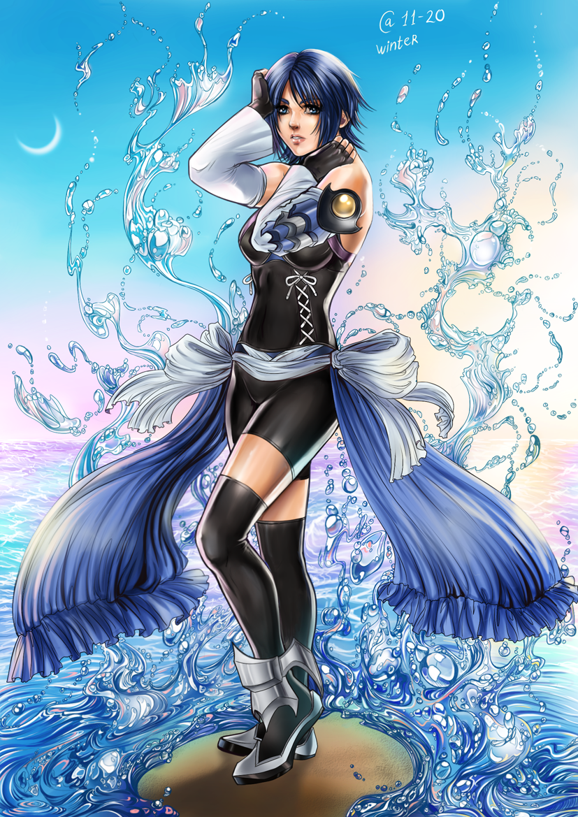 Aqua from Kingdom Hearts: Birth By Sleep, Revisited work from 2011.  Original work: https://t.co/0dlFkHtd9y, image size:827x1169