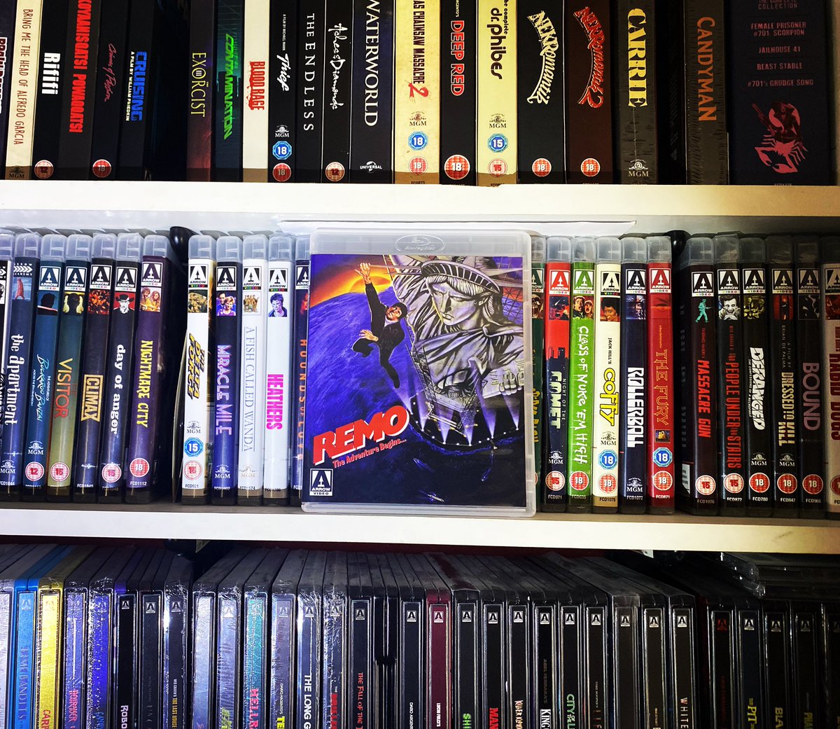 PBRstreetgang73's tweet photo. Now watching:- #RemoTheAdventureBegins or as I first saw it in the #VHS days #RemoUnarmedAndDangerous  #RIPWilfordBrimley  #BluRay #ArrowVideoCollection https://t.co/NDYSWTjKC8