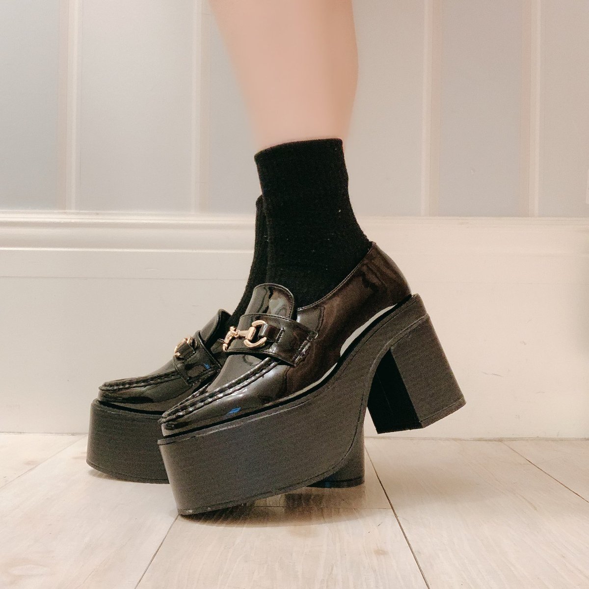 evelyn厚底ローファー Lサイズ evelyn厚底チャームローファー M 厚底