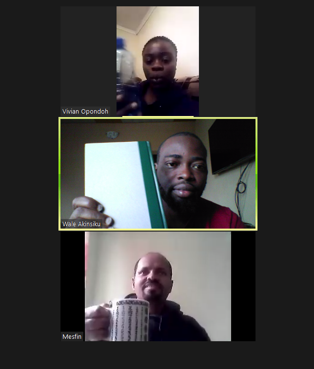 aluaiip's tweet photo. Kicking off last day of intensive 4 with Zoom selfies. The participants were asked to show an object that describes them....some are just extra! 😂 #AIIP2020 https://t.co/oyTuvpjfV5