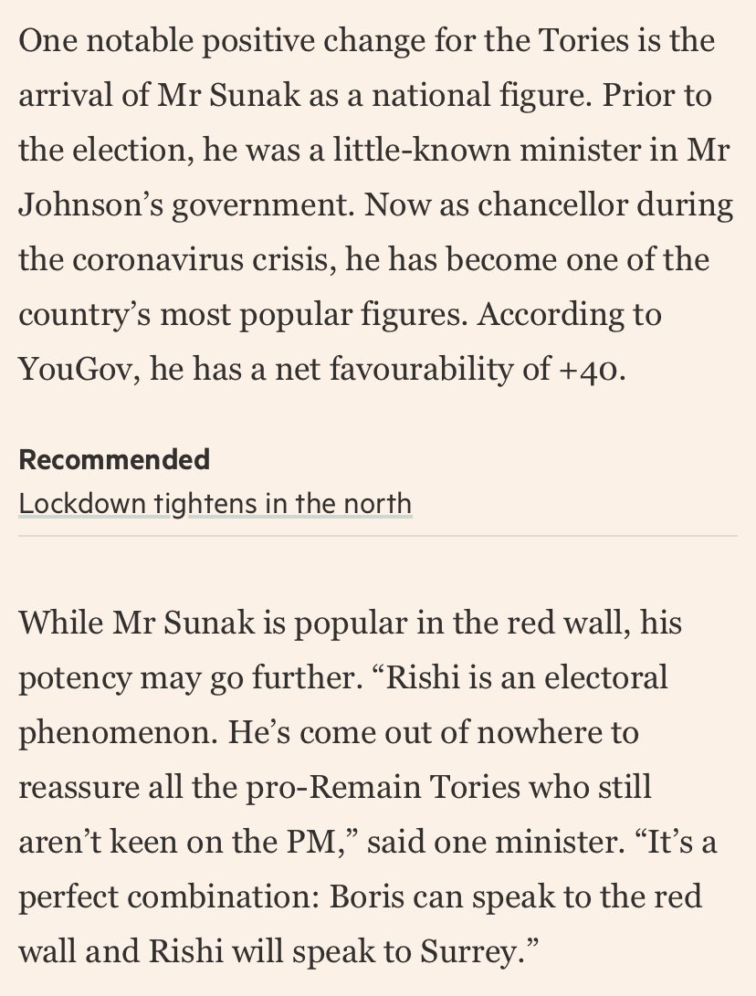 One other bit of complacency that may yet trip up this master of cakeism Govt is the idea that Sunak can soothe Surrey while Boris plays well in the red wall. Maybe. But tax rises are coming. And Surrey is stuffed full of accountants!! Watch out. ENDS