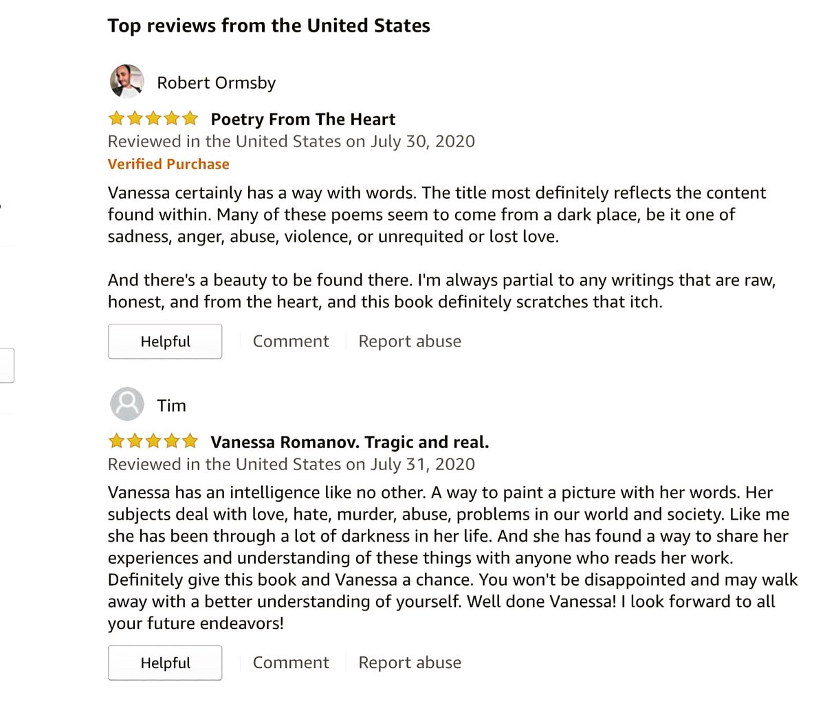 vanessa_romanov's tweet photo. I got new reviews ❤
Thank you guys ❤❤
#heartsofpoets #poetrylovers #amazonreviews https://t.co/1oniMxfkXF