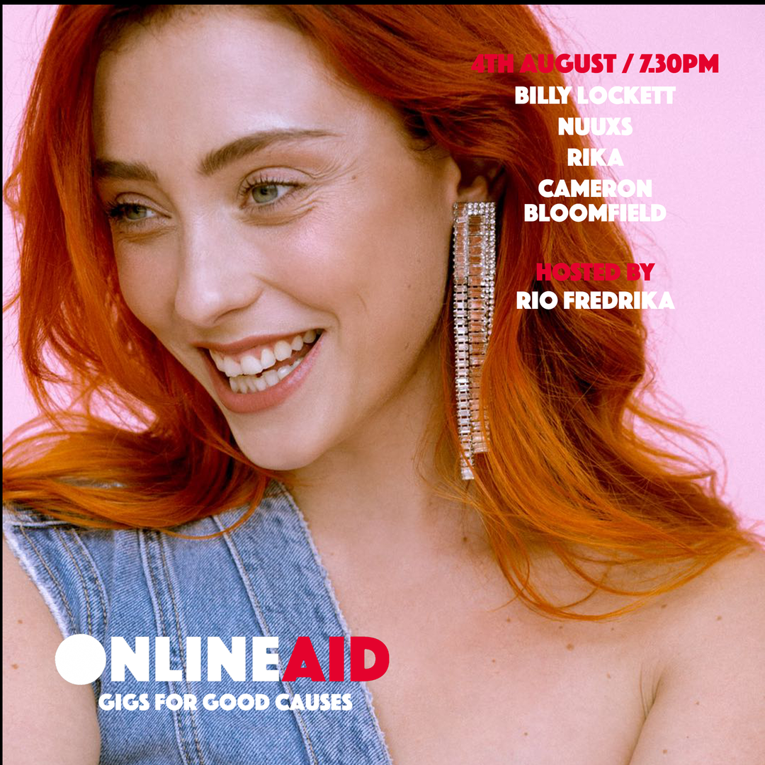 OnlineAid_'s tweet photo. Something special is happening and we want you to be a part of it ⚡️

4 August at 7.30pm, we'll be launching the first ever @OnlineAid_ , a live virtual gig raising money for charity 🎗

We have an incredible lineup - 🎧 @billylockett @NUUXS @cambloomfield &amp; @rikaofficial 🎶 https://t.co/H4k2KVT6AA