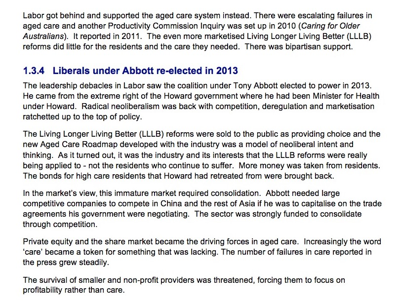 3/13: The greatest deterioration of care has been since the introduction of the market based  #LLLB reforms by  #MarkButler which were progressed with great vigour by Fifield & Abbott govt  #auspol  #agedcareRC  #auspol  https://formerministers.dss.gov.au/15712/professor-peter-shergold-ac-to-chair-aged-care-sector-committee/