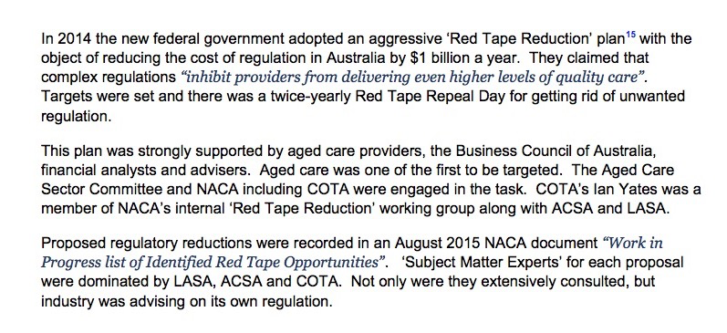 4/13: In 2014, further changes made under the guise of the  #AgedCareRoadmap &  #RedTapeReduction plan were enthusiastically pursued by Fifield & Abbot govt. During that time there was rapid deterioration in an already flawed system  #auspol