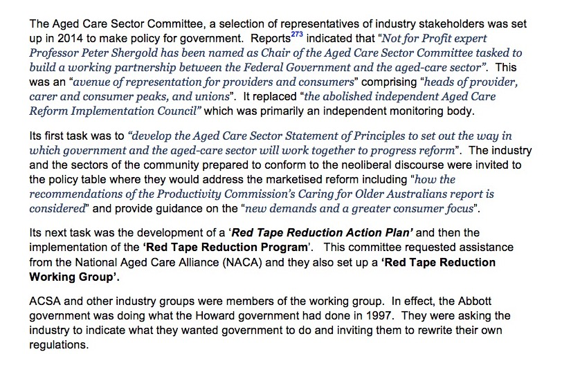 4/13: In 2014, further changes made under the guise of the  #AgedCareRoadmap &  #RedTapeReduction plan were enthusiastically pursued by Fifield & Abbot govt. During that time there was rapid deterioration in an already flawed system  #auspol