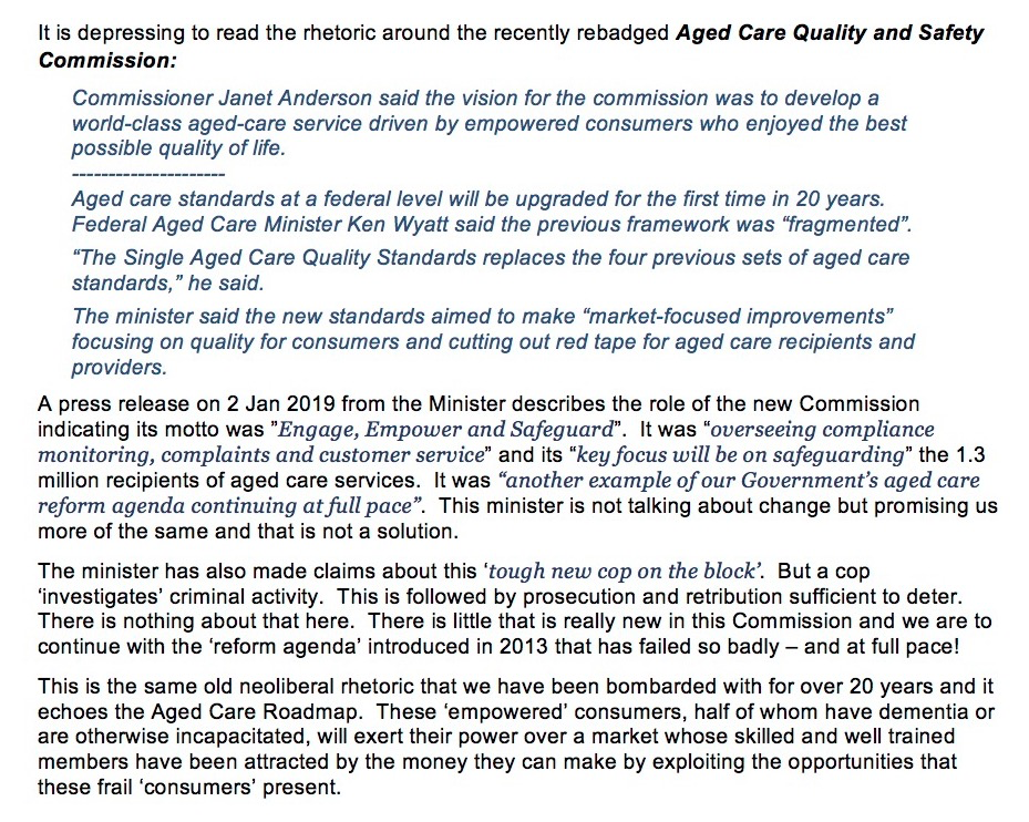 9/13: Residents & families have depended on the  #agedcare regulatory framework to see that there were adequate numbers of suitable staff to care for them  #auspol  #agedcareRC