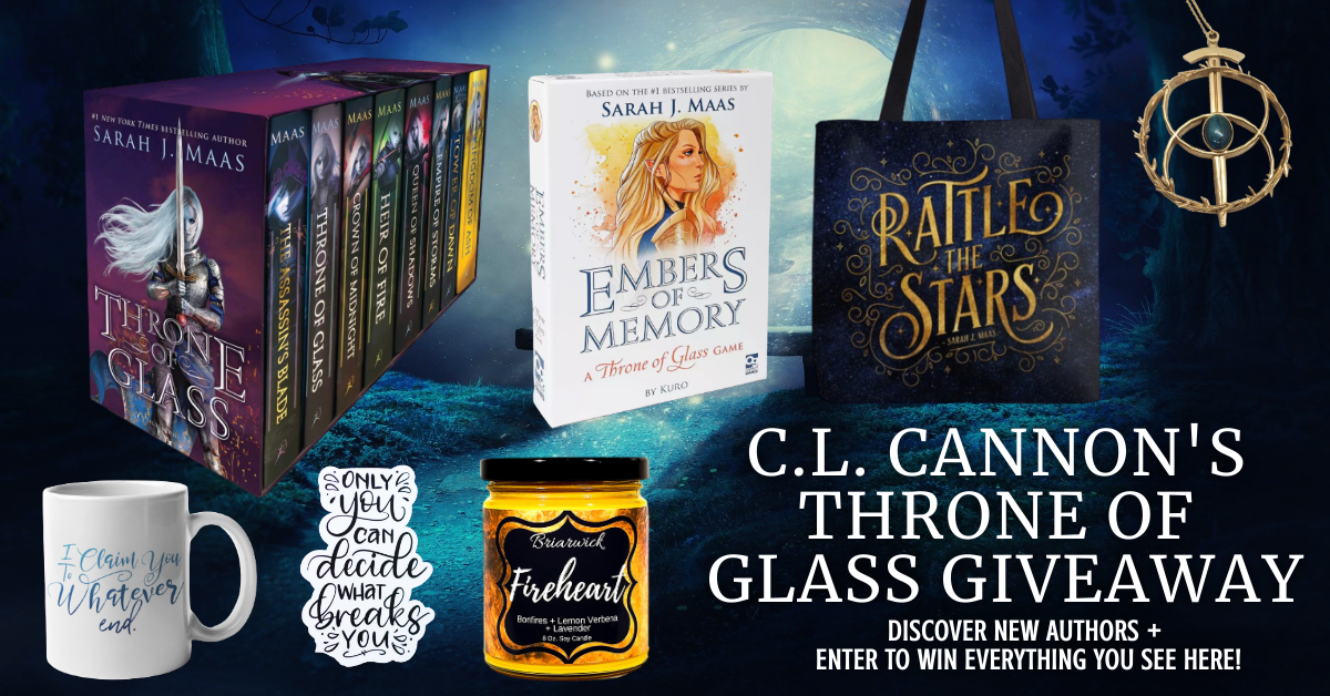 CLCannonAuthor's tweet photo. ✨#SarahJMass fans, we have a spectacular #ThroneOfGlass #giveaway just for you!✨

🏰 Enter https://t.co/JGhiTAnWXt 🏰

⚔️ #Win the #ThroneOfGlassSeries, Embers of Memory game, tote bag, Eye of Elena necklace, fireheart candle, quote sticker, &amp; mug!⚔️ 

#amreading #bookblogger https://t.co/i886AOTVPV