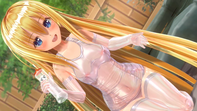 金髪ロリガールズの白透けスク水#COM3D2 
