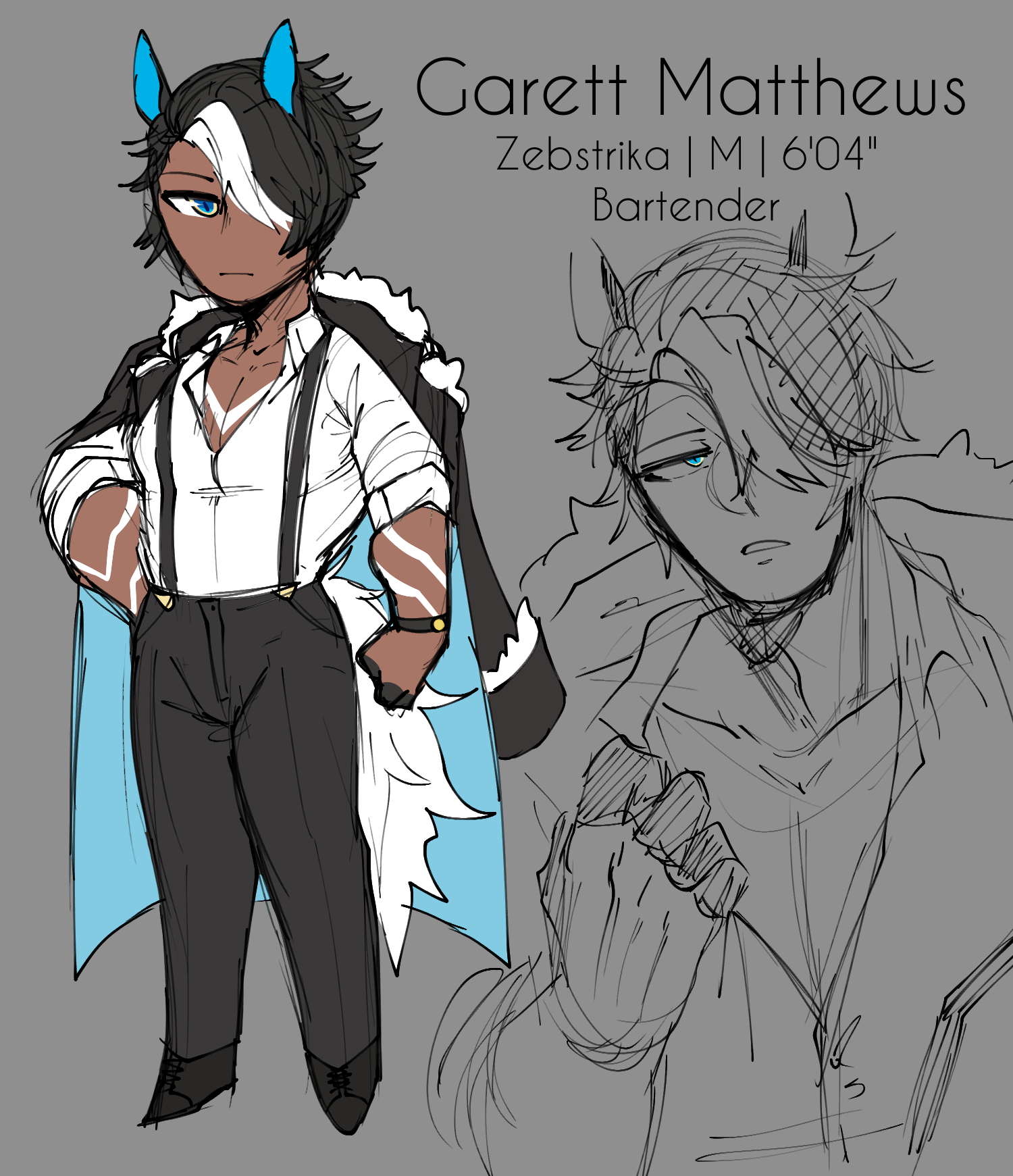 ❄️⛄ yule @ 6.3!⛄❄️ on Twitter: "made a zebstrika gijinka for fun ^p^ his  name is Garett and he\