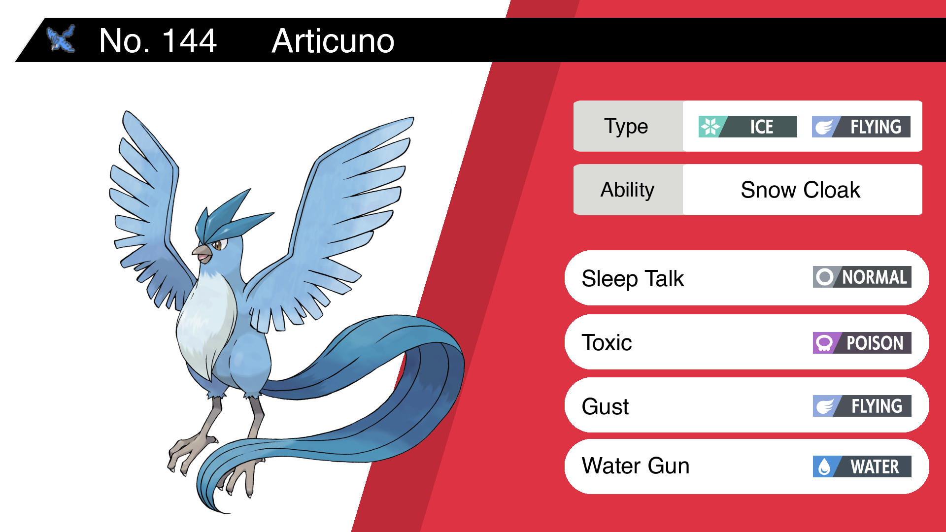 Random Pokemon Bot on X: Articuno Ability: Snow Cloak Moves