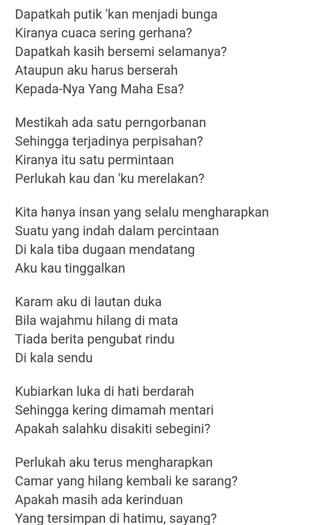 Kerinduan chord dengarkanlah sayang hatiku Kunci Gitar