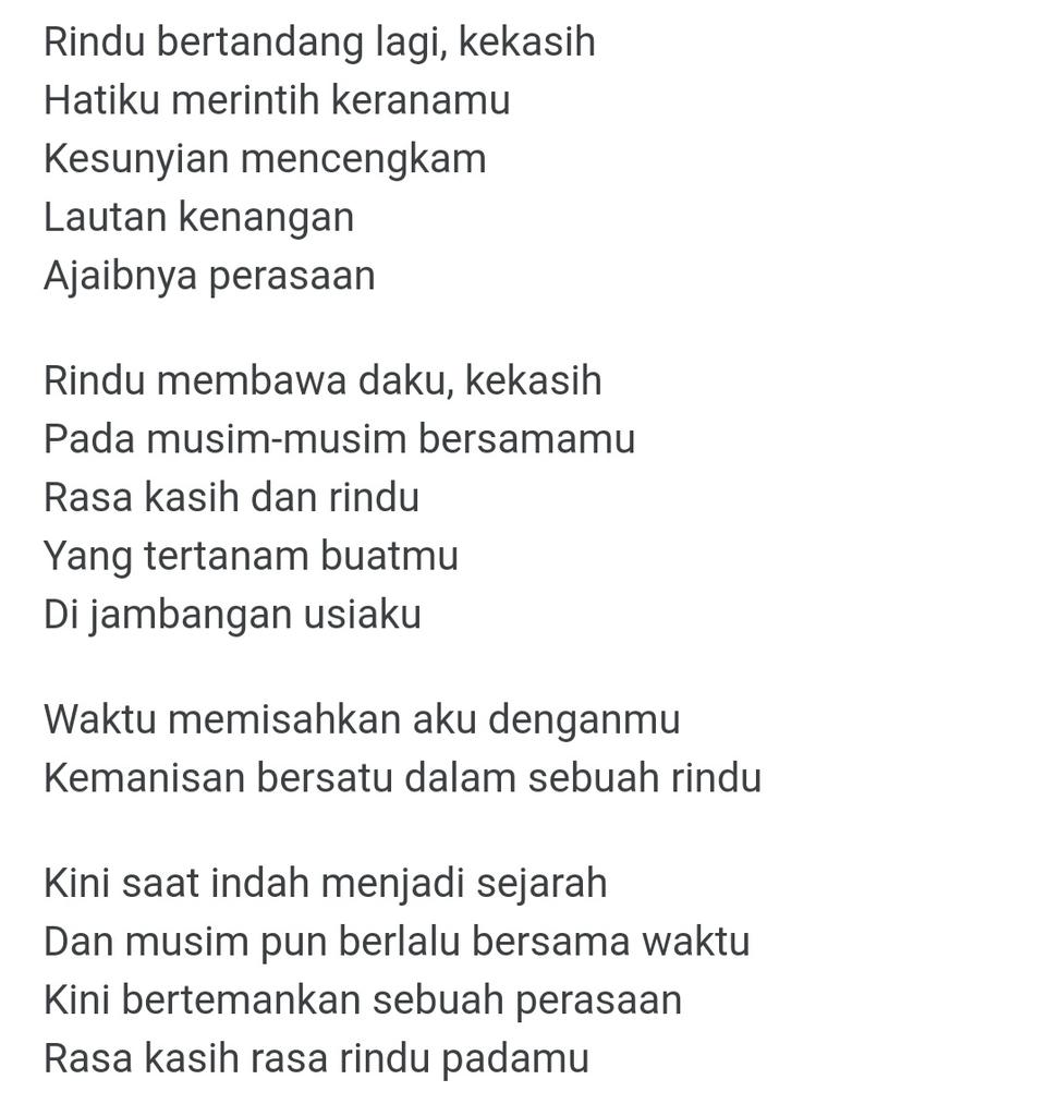 Jefri Aduba De Janitor على تويتر Sub Menanggung Rindu Hattan Rindu Bertandang Lagi Rindu Bertandang Lagi Kekasih Hatiku Merintih Keranamu Kesunyian Mencengkam Lautan Kenangan Ajaibnya Perasaan Rindu Membawa Daku Kekasih Pada