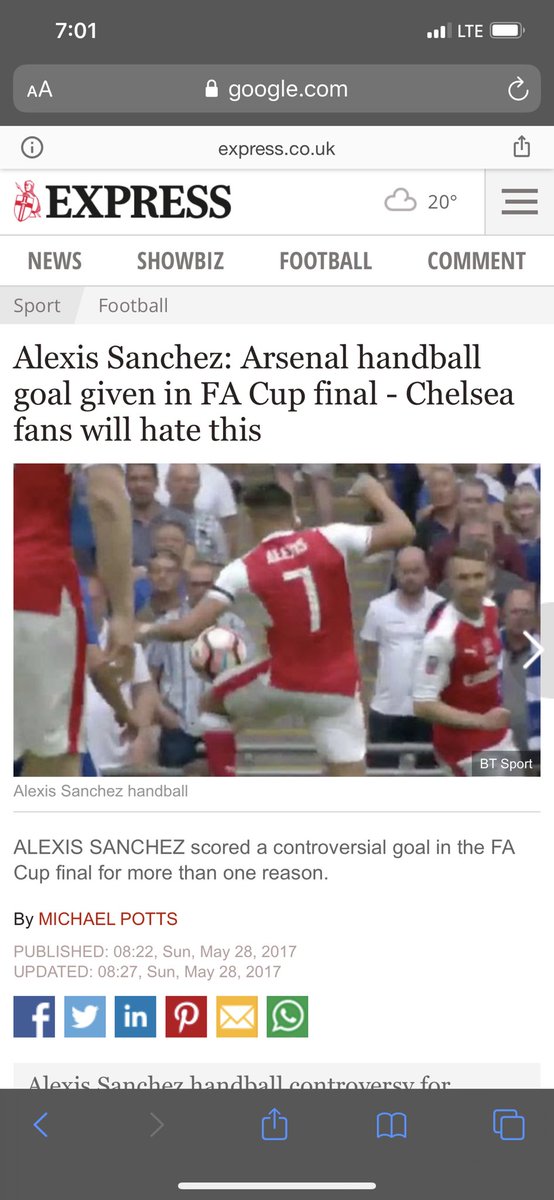 This is not a one time error, it’s premeditated: FA CUP Final 2017: ALEXIS SANCHEZ handball Goal, Ramsey was offside, Line Man raised Flag to rule the goal out, the referee OVERULED the lineman to allow the goal stand. Guess who was the referee??? same Anthony Taylor