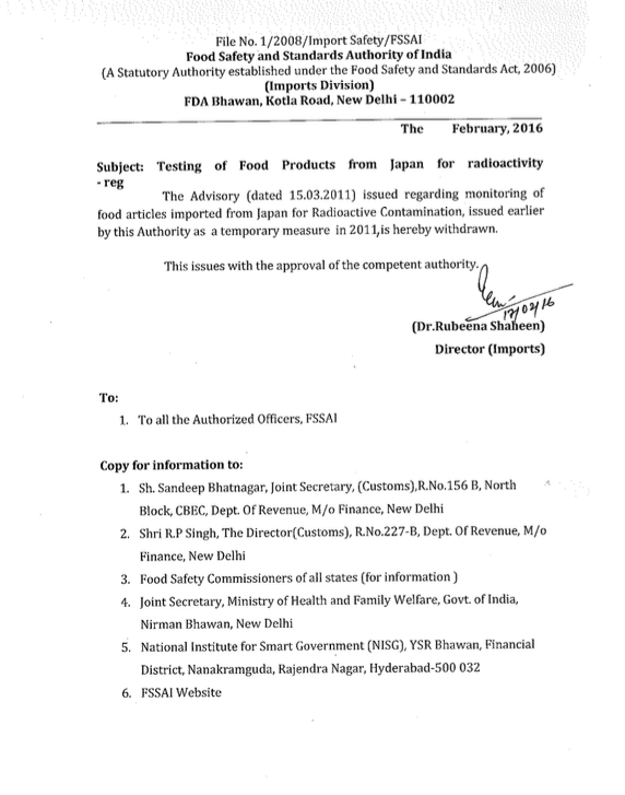 Modi badly wanted to appease Japan's Shinzo Abe as well as the nuclear corporate lobby in India.For that, he needed a nuclear deal even if it meant compromising.So in Mar 2016, Modi govt. abruptly stopped examining Japanese food imports for nuclear contamination.(4/6)