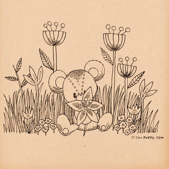 花に囲まれて。
#イラスト #illust #絵 #ペン画  #アナログ 