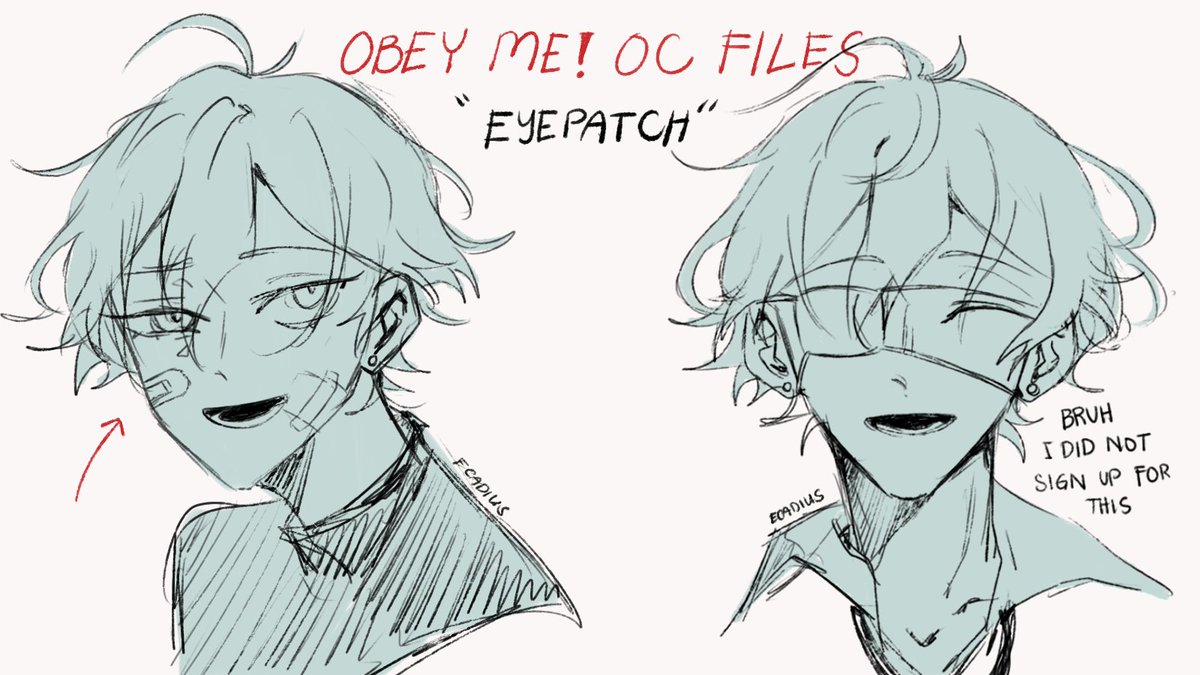 Since this is a repeated question:1. Theres no tragic past or deep story behind Ezekiel's eyepatch. He simply got injured bec of his dumbass-ery2. I wont focus on it or mention it in my comics, but the eyepatch in his design is to subtly hint what extreme behavior he has(cont.)  https://twitter.com/ecadius_owl/status/1289064150258184193