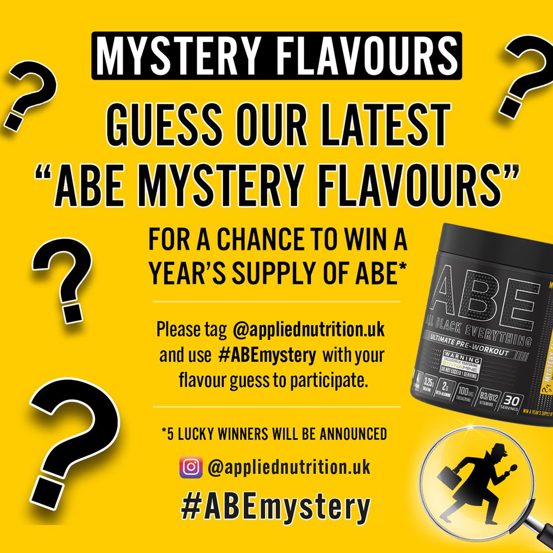 🙌 ABE Mystery Flavour - Win a Years Supply of ABE! 🙌
They've launched FIVE new flavours of ABE, all hidden behind the same Mystery label.
Simply taste the product and guess the flavour under the following Instagram post - Mystery Post using #ABEmystery.