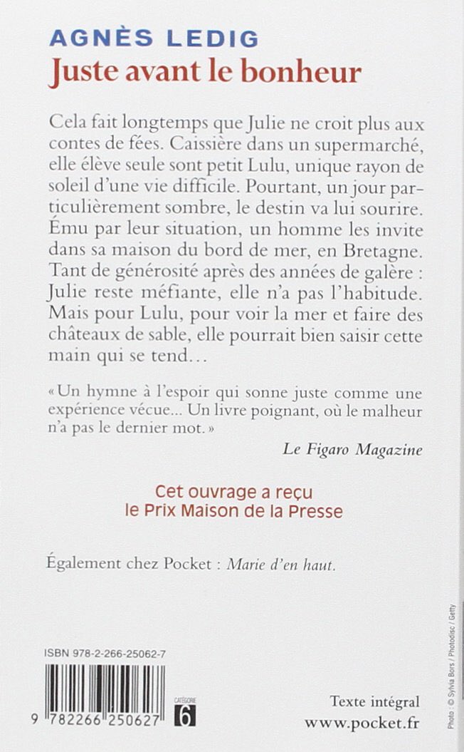 Celui là... un coup de coeur aussi, en fait tous les Agnes Ledig c’est des valeurs sûres. Mais lui... il est génial ! Toutes les émotions sont présentes et wow j’ai même pas les mots il est juste incroyable