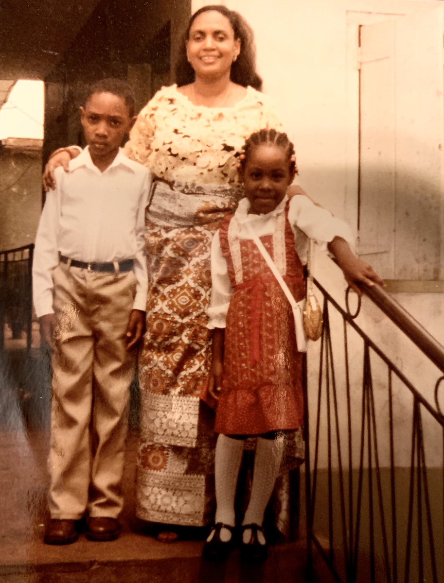 Here’s a treasured pic of Mom, my brother and me a couple years before she took us and left Nigeria. I’ve only been back twice since then. Once to visit and the second time for Dad’s funeral.