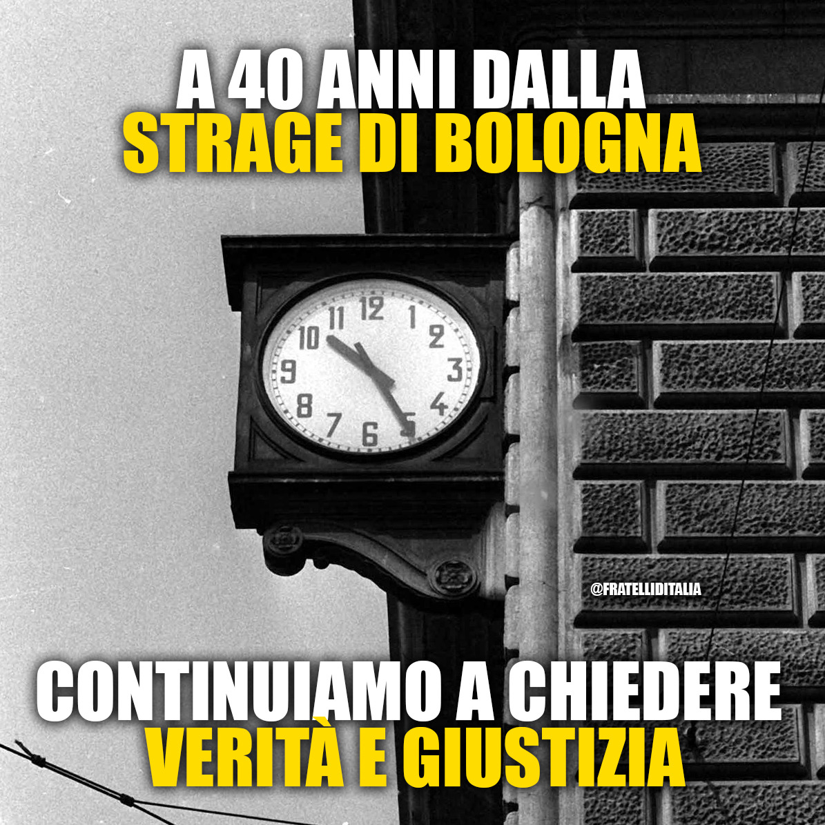 Oggi sono 40 anni dalla terribile #StrageDiBologna del #2agosto 1980. 40 anni senza Giustizia. In un giorno così significativo rivolgo un appello al Presidente Conte: desecreti gli atti relativi a quel tragico periodo storico. Lo dobbiamo alla verità e alle famiglie delle vittime