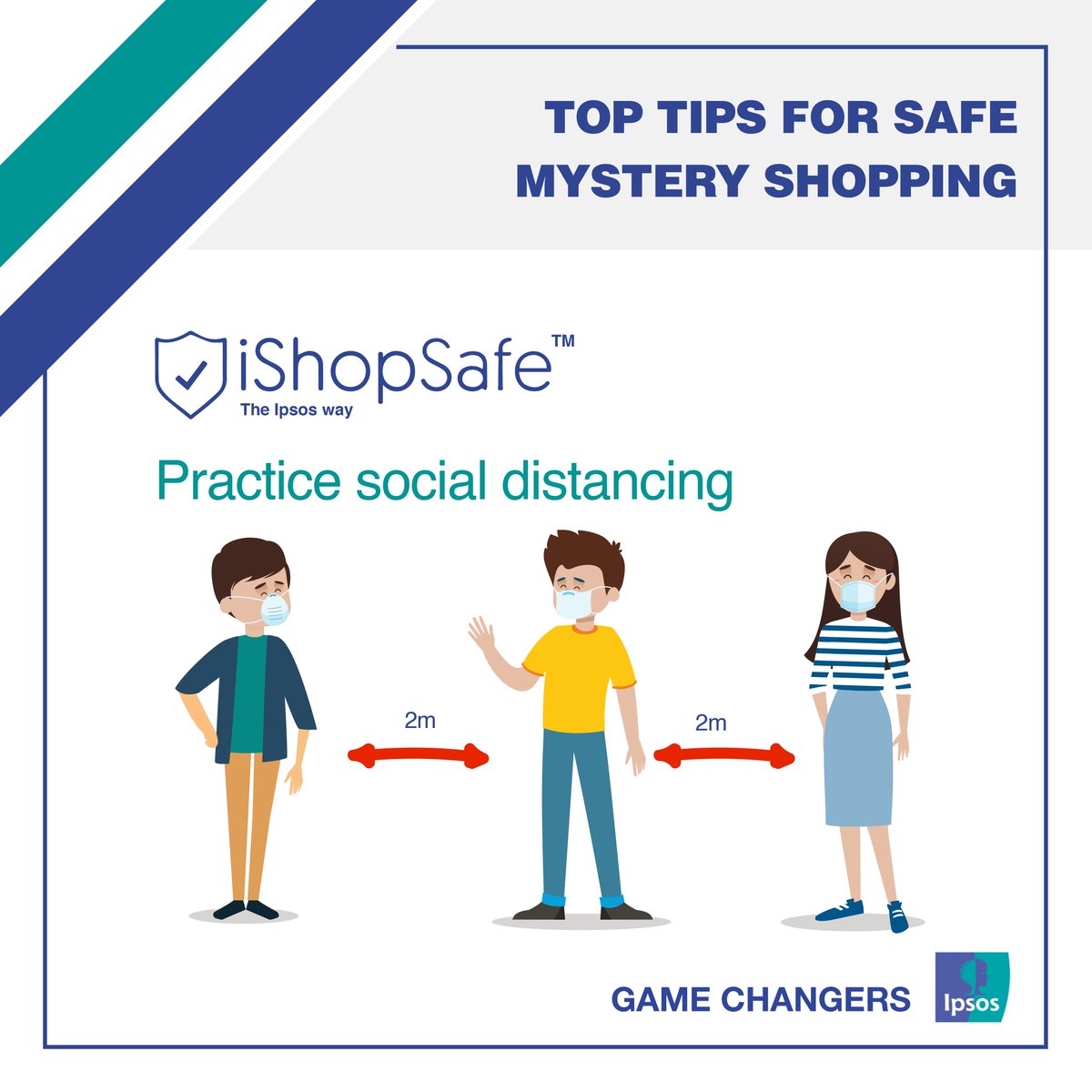 IpsosMENA's tweet photo. Keep a distance of 2 meters between you and other shoppers and employees at all time to reduce the spread of droplets and the virus.
#iShopSafe #iShopForIpsos #SafetyFirst #MysteryShopping https://t.co/xZCvuwsApo