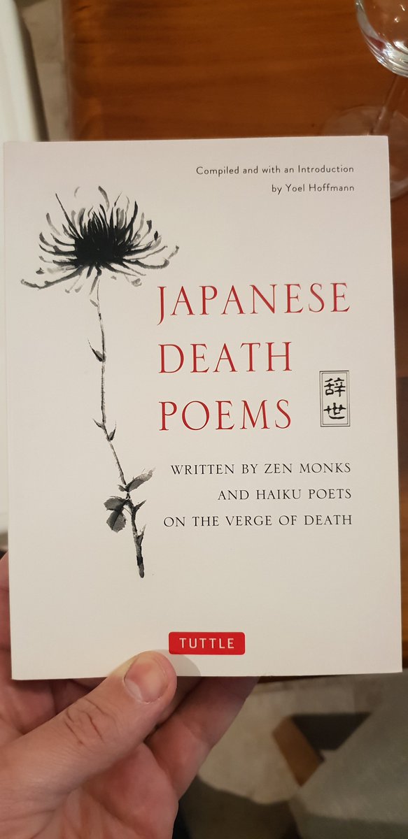 This gorgeous little book is really something. Zen monks and haiku poets, the dates of their deaths, and their final poems."Japanese Death Poems" (Examples in thread)
