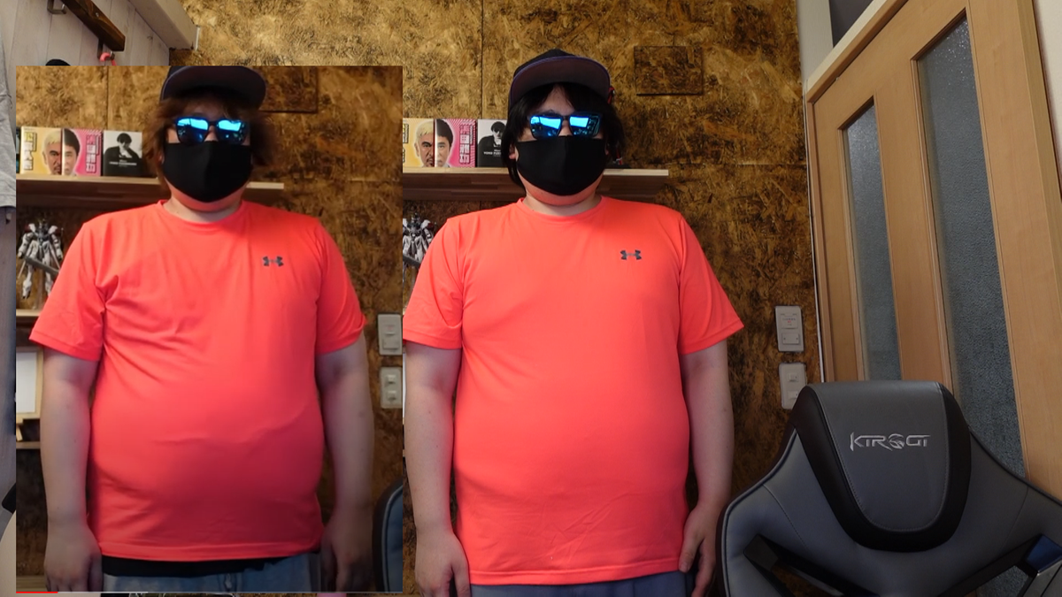 DEVLOG0908's tweet image. １か月のダイエット報告です！！－12.6キロ減です！
見た目も少し変わった気がします！