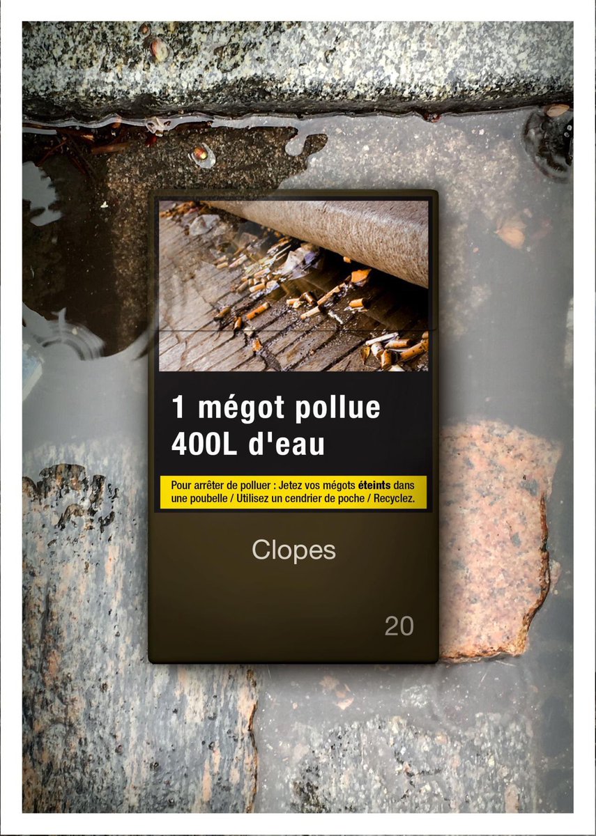 Jean_MOREAU_'s tweet image. 🚬 Le message « Fumer tue » étant dorénavant relativement bien ancré et intégré ; et si l’on en profitait pour sensibiliser en parallèle à un autre sujet tout aussi important ? 🌱
Une idée originale et pertinente d’@AliceAmiel 
#Tabac #Environnement #Ecologie #Santé