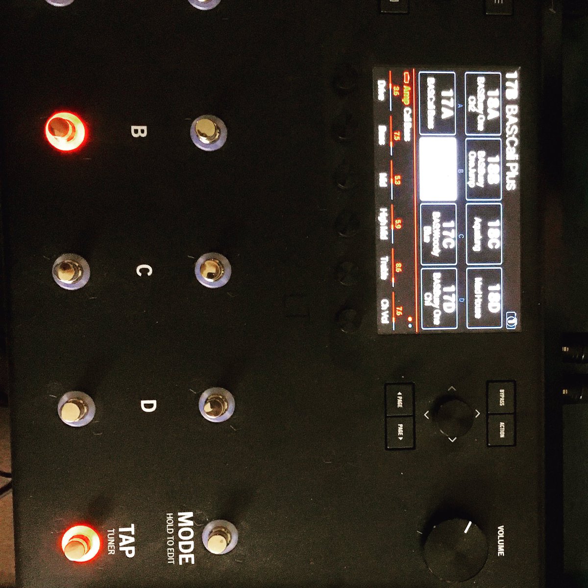 Today working on new bass sounds with my #helix @Line6. I’m so happy with this great #guitarprocessor!
