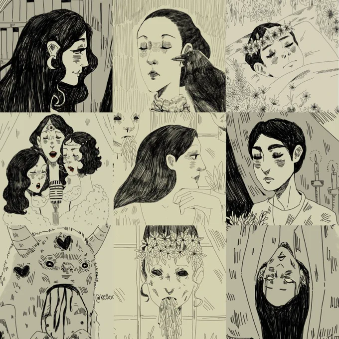 i might delete this later because im having a mini crisis but here's all the folks i gave birth to. ✨ #faceyourart #artph 