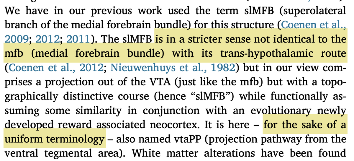 Fortunately, the original slMFB team has confirmed this issue and changed their nomenclature to vtaPP (more descriptive term as projection pathway from the VTA). This is great & I would like to congratulate the authors for this important step.  http://doi.org/10.1016/j.nicl.2020.102165